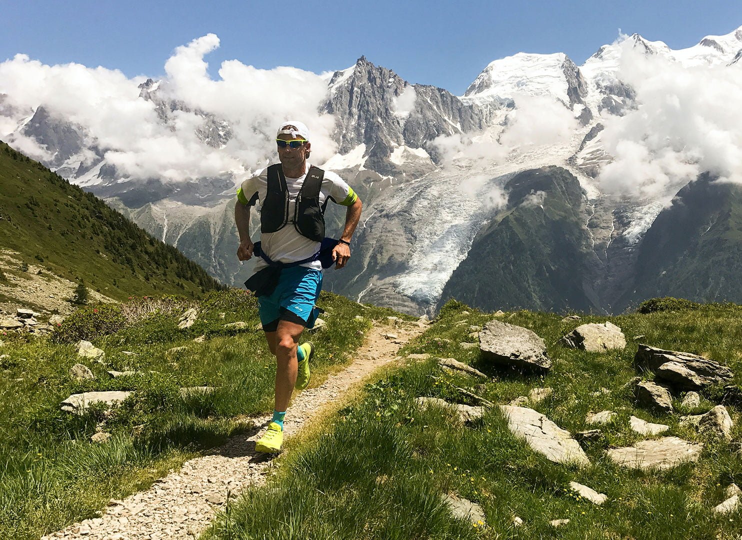 Man Running and Hiking